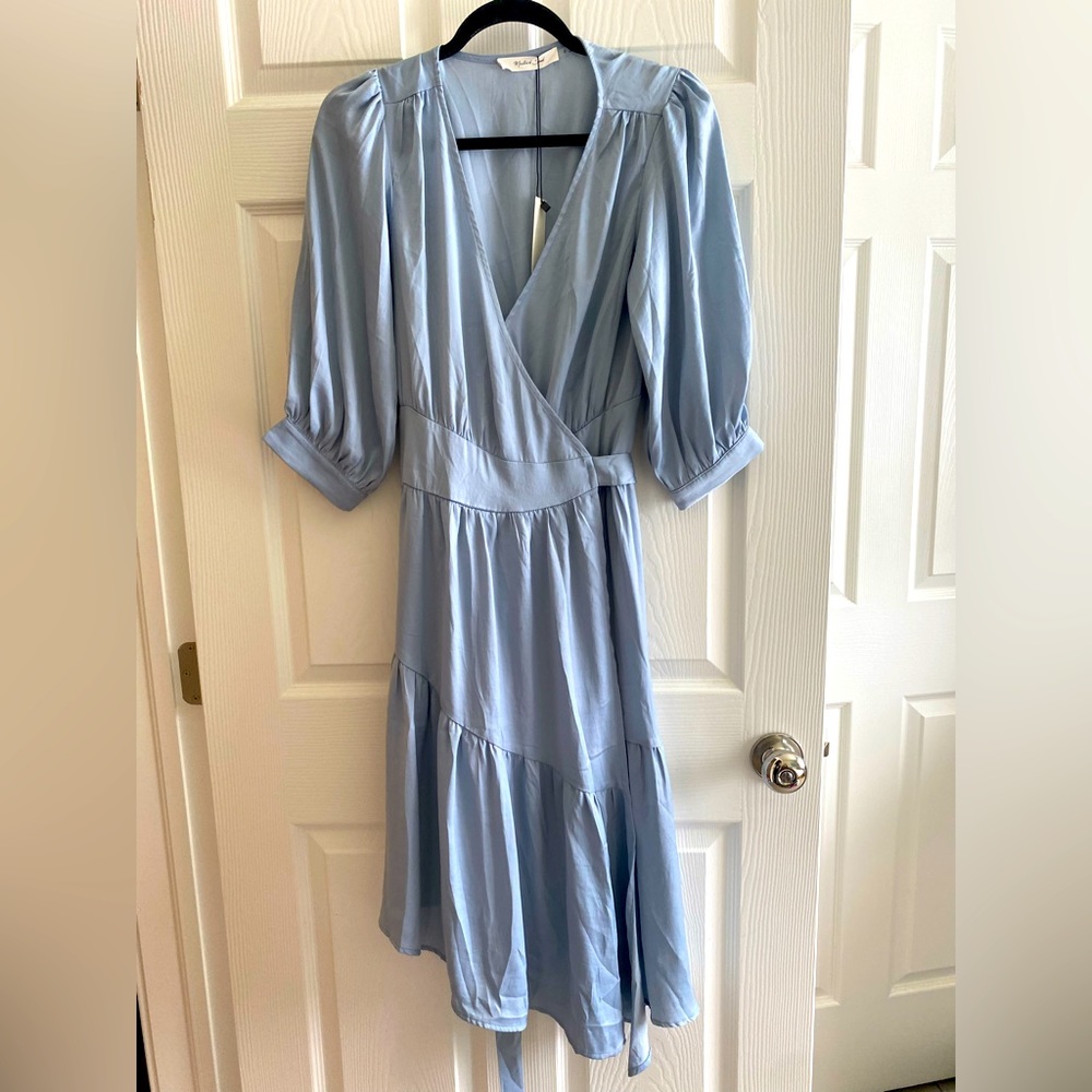 blue midi wrap dress VICI